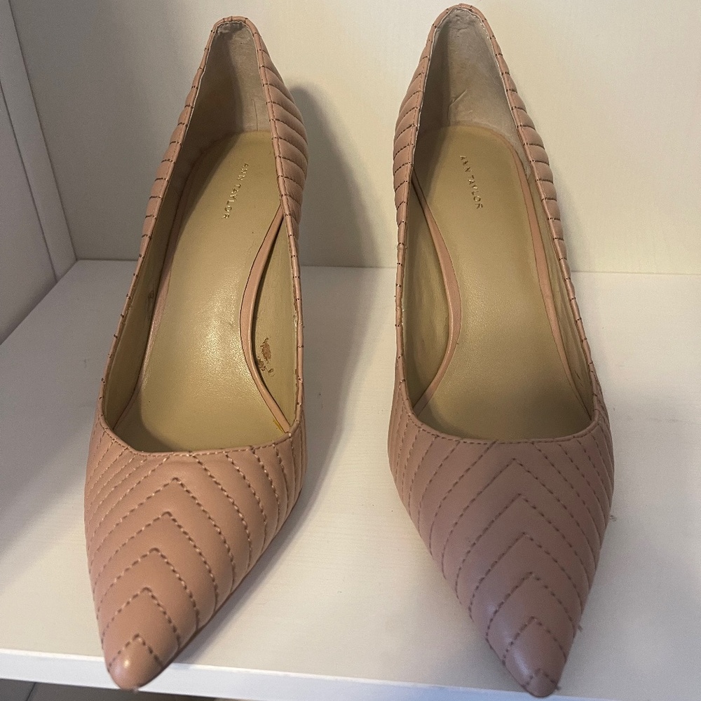 Ann Taylor Blush Pink Heels Leather Sz 11 New w/o tag